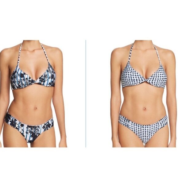 NWT Lucky Brand On the Grid 2 in 1 Reversible Two Piece Bikini Set size XS - Picture 1 of 11